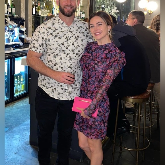 🌸 MISA LOS ANGELES (REVOLVE) Stormi Long Sleeved Mini Dress. Purple Tulle. XL - Picture 8 of 16